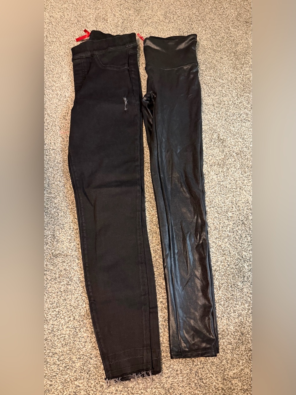 Womens Spanx size M. Include 2- distressed denim and faux leather. EUC